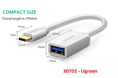 Ugreen 30702 - Cáp OTG USB Type C ra USB 3.0 chính hãng