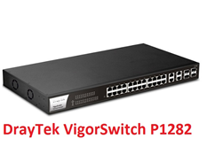 VigorSwitch P1282 - Switch 24 cổng Gigabit Web Smart PoE Switch with 4 Gigabit Lan/SFP combo uplink port